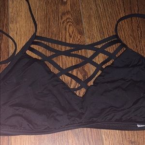 Black bathing suit top